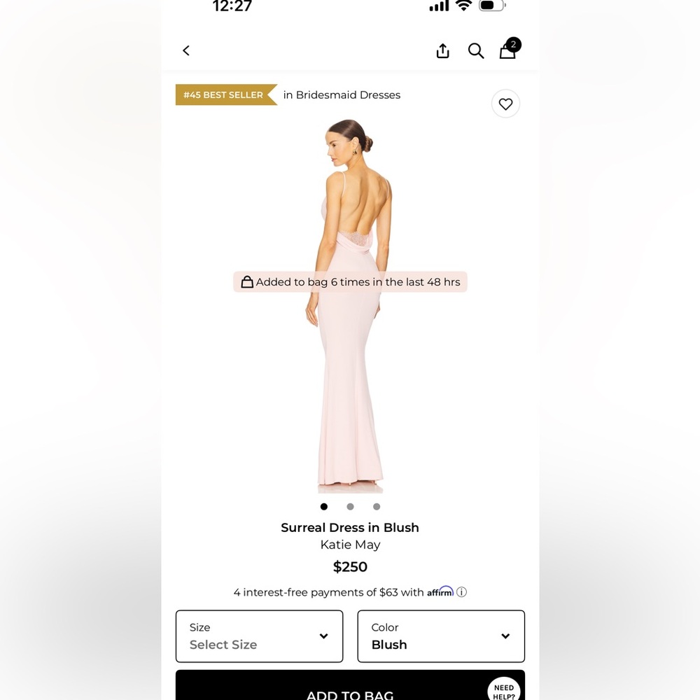 Katie May Backless Dress in Soft Pink